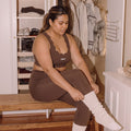 BROWN HIGH-WAIST PETAL ENERGY LEGGING