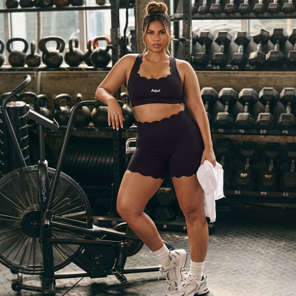 BLACK PETAL CROSS BACK SPORTS BRA