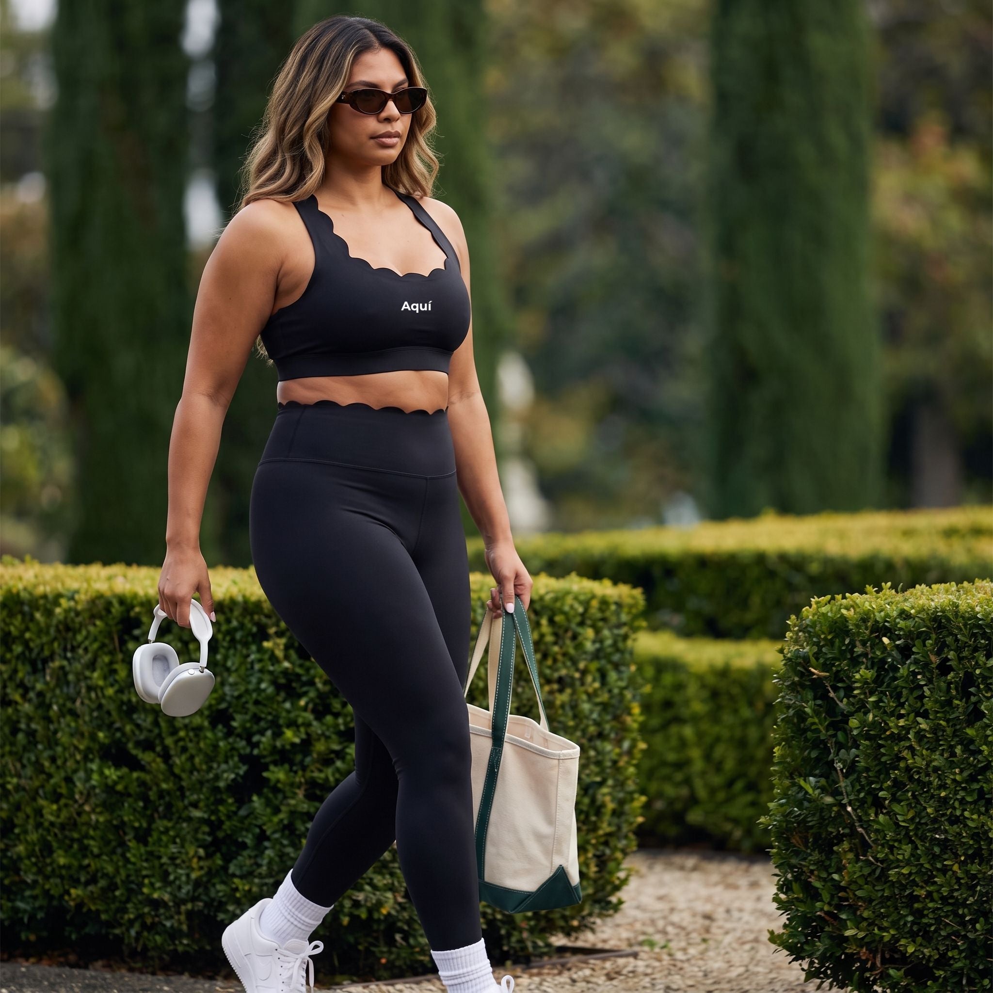 BLACK HIGH-WAIST PETAL ENERGY LEGGING