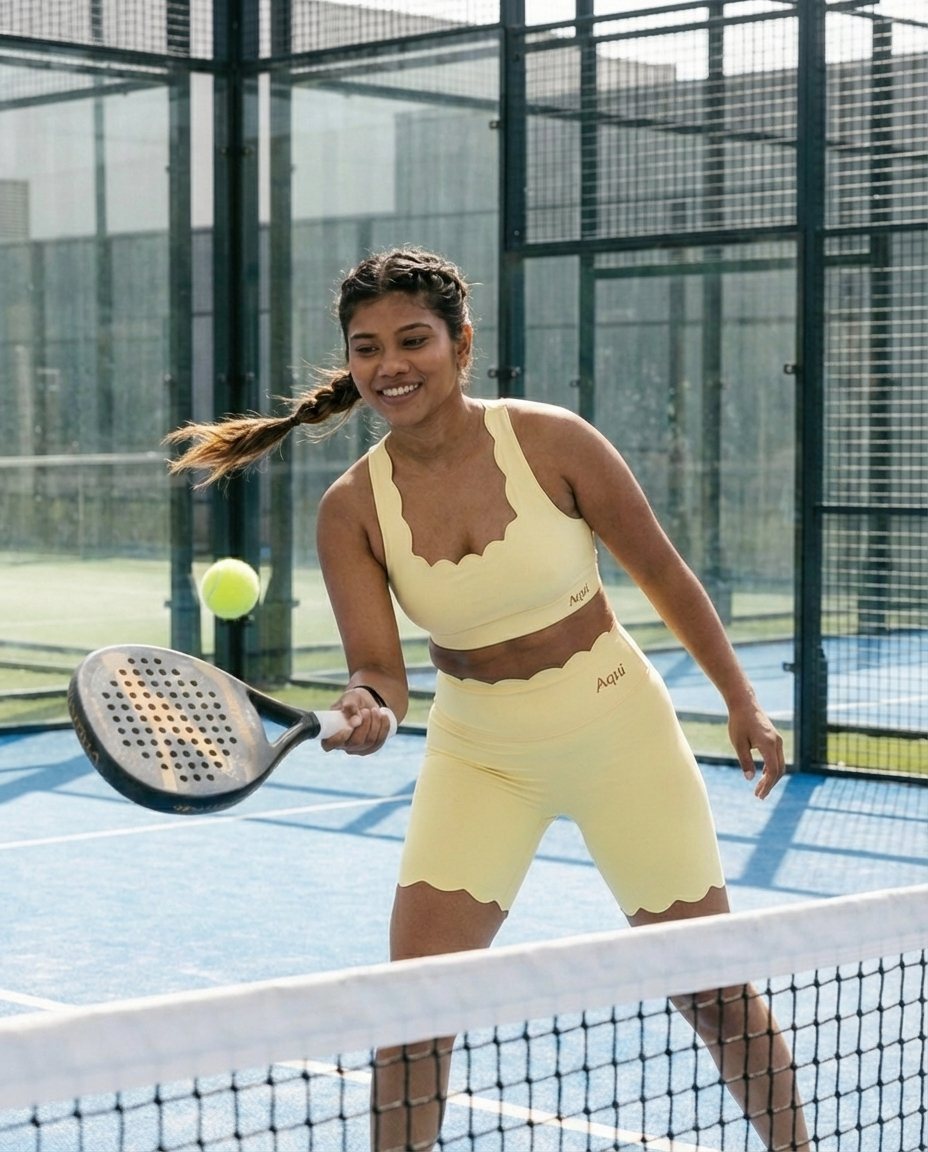 YELLOW PETAL CROSS BACK SPORTS BRA