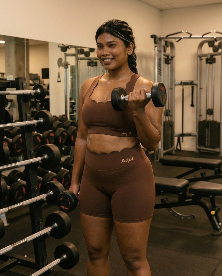 BROWN PETAL CROSS BACK SPORTS BRA